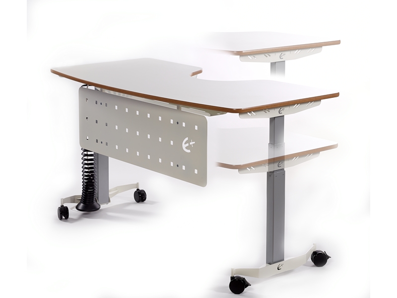 Bureau Ergonomique Réglable Enfant Avec Chaise - 3 à 18 Ans, Pupitre Inclinable, Tiroir, Lampe LED, Métal, Rose