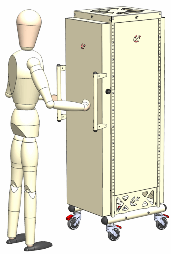 Armoire industrielle sur roulettes